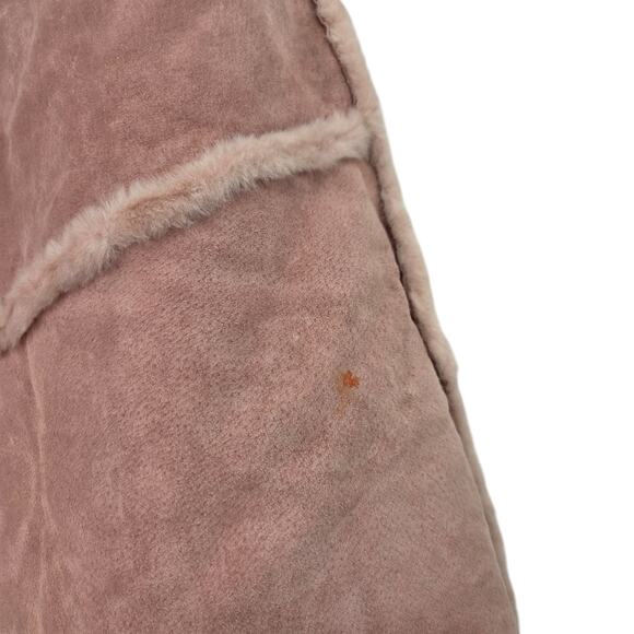 WILSONS LEATHER MAXIMA L-XL PINK GENUINE LEATHER FAUX FUR LINED PONCHO - Picture 9 of 10